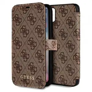 Cool Funda Flip Cover Licencia Guess Tela Marrón para iPhone 12 mini