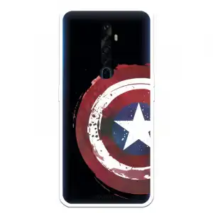 Funda Para Oppo Reno 2z Oficial De Marvel Capitán América Escudo Transparente - Marvel