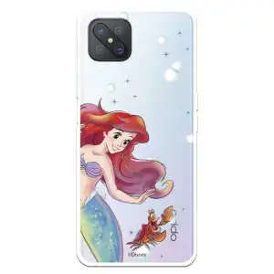 Funda Para Oppo Reno 4z Oficial De Disney Ariel Y Sebastián Burbujas - La Sirenita