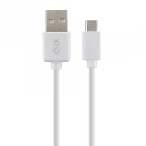 Ksix Cable de Datos y Carga USB-Micro USB 1m Blanco