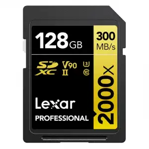Lexar - Tarjeta De Memoria Professional SDXC 128GB 2000x Serie GOLD