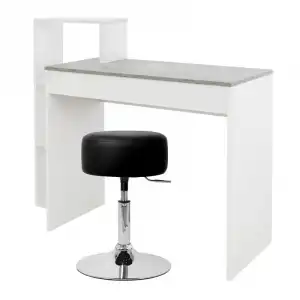 ML-Design Escritorio Con 3 Estantes 110x72x40cm Blanco/Gris