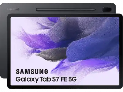 Tablet - Samsung Galaxy Tab S7 FE 5G, 64 GB, Negro, WiFi, 12.4" WQXGA, 4 GB RAM, Qualcomm SM7225-4-AB, Android
