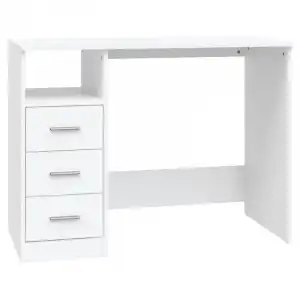 Vidaxl Escritorio Cajones Madera Contrachapada Blanco 102x50x76 Cm