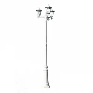 VidaXL Farola de Jardín 3xE27 215cm Blanco