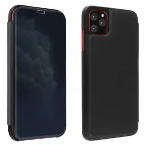 Avizar Funda Libro Translúcida Efecto Espejo Negra para iPhone 11 Pro