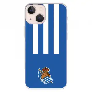 Funda para iPhone 13 Mini del Real Sociedad de Fútbol Real Rayas Verticales Licencia Oficial