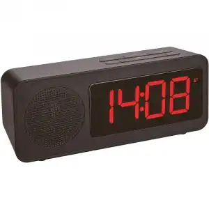 TFA Dostmann Reloj Despertador con Radio Negro