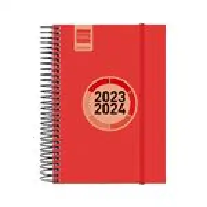 Agenda escolar 2023/2024 Finocam Espir Label E8 día por página Rojo