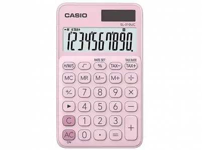 Calculadora - Casio SL-310UC, 10 dígitos, Rosa