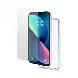 Unotec Pack Funda Gel Transparente + Cristal Templado para iPhone 13 Pro