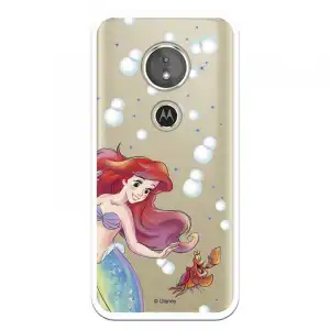 Funda Oficial Disney Sirenita Y Sebastián Transparente Para Motorola Moto E5 - La Sirenita