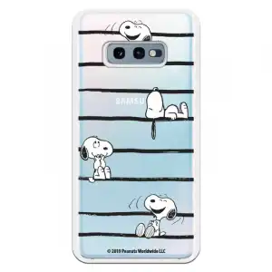 Funda Para Samsung Galaxy S10e Oficial De Peanuts Snoopy Rayas - Snoopy