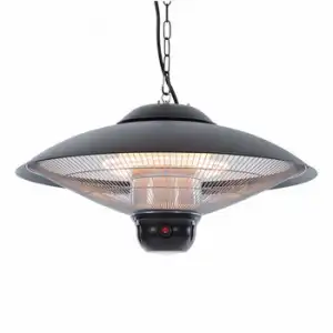 Calefactor Colgante Con Mando Sirius 2100w Halógeno Negro Ce09b Sunred