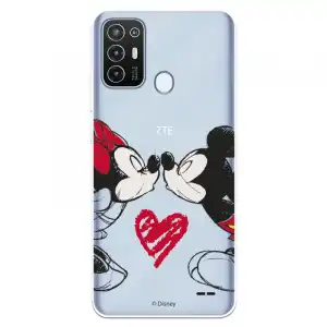 Funda Para Zte Blade A52 Oficial De Disney Mickey Y Minnie Beso - Clásicos Disney
