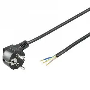 Goobay Cable de Alimentación Eléctrico CEE7 Macho a Bornes 5m Negro
