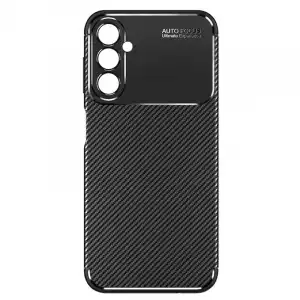 Carcasa Galaxy A24 Silicona Flexible Diseño Efecto Fibra Carbono Negro