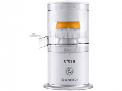 Exprimidor - Ufesa Squeeze & Go White, 45 W, 220 ml, Blanco y Transparente
