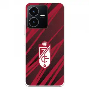 Funda Para Vivo Y22s Del Granada Cf Escudo - Líneas Rojas Y Negras - Licencia Oficial Granada Cf