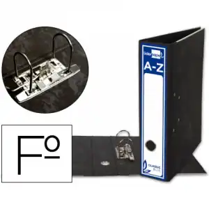 Liderpapel Archivador De Palanca Folio Classic Blue Cartón Entrecolado Sin Rado Lomo 80mm Negro Compresor Metal + Cajetí
