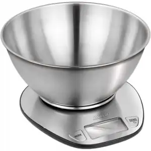 Mpm Mwk-05m Báscula De Cocina Digital Con Bol Removible, Acero Inoxidable, Alta Precisión 1g, Hasta