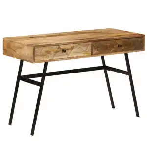 VidaXL Mesa de Escritorio con Cajones Madera Mango Maciza 110x50x76cm