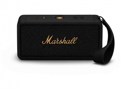 Altavoz inalámbrico - Marshall Middleton Black and Brass, 15 W, Bluetooth 5.1, Autonomía 20 h, Negro