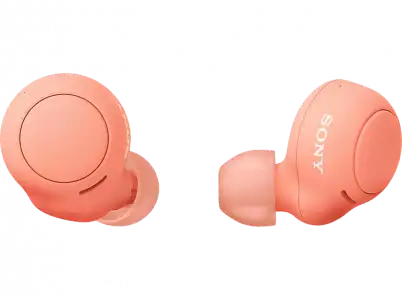 Auricular True Wireless - Sony WFC500D, Carga rápida, Autonomía 20h, Google Assistant, Siri, Con funda, Bluetooth, IPX4, Cascos inalámbricos, Naranja