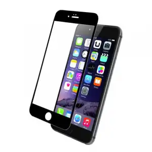 Nueboo Protector Cristal Templado 5D Negro para iPhone 6/6s