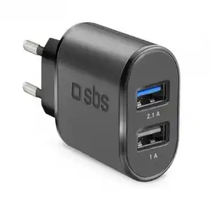 SBS TETR2USB21AFAST Cargador de Viaje USB 2.1A Negro