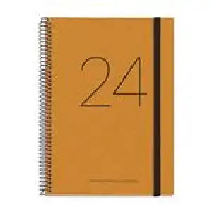Agenda anual 2024 Miquelrius Plus Recycled día por página amarillo - catalán