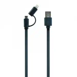 Gembird Cable USB 2.0 a Micro-USB/Lightning Macho/Macho 1m Negro
