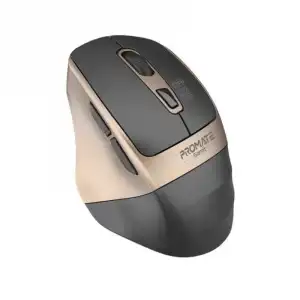 Promate Samit Ratón Inalámbrico Clic Silencioso USB Nano 2.4 Ghz 6 Botones 2200DPI Dorado
