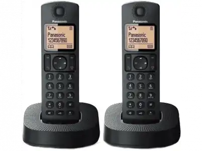 Teléfono - Panasonic KX-TGC312SPB Duo, Inalámbrico, 50 contactos, Pantalla LCD, Bloqueo de llamadas, Negro