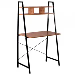 Thinia Home Oyam Escritorio Metálico con Estantería de Madera 142x84x46cm