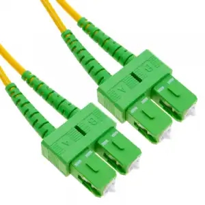 BeMatik Cable de Fibra Óptica SC/APC a SC/APC Monomodo Duplex 9/125 OS2 2m
