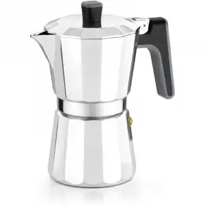BRA Perfecta Cafetera Italiana 9 Tazas Plata
