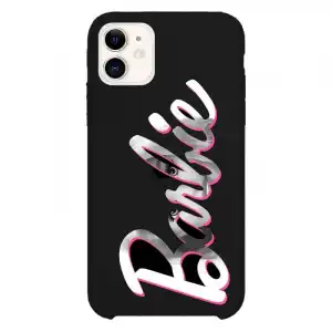 Funda Oficial de Mattel Barbie Logo Barbie Silicona Negra para iPhone 11