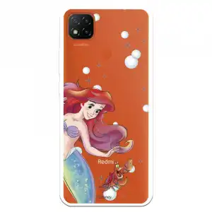Funda Para Xiaomi Redmi 9c Oficial De Disney Ariel Y Sebastián Burbujas - La Sirenita