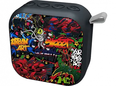 Altavoz inalámbrico - Daewoo DBT-3 Graffiti, 5 W, 3 h, Bluetooth, Negro