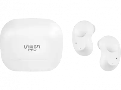 Auriculares True Wireless - Vieta Pro Bean, Wireless, Bluetooth 5.1, Blanco + Estuche de carga