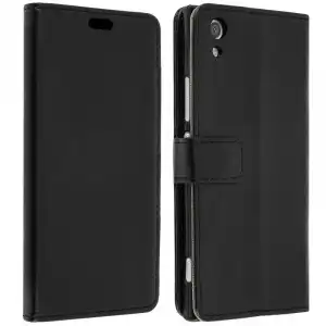 Avizar Funda Tipo Libro Cartera Negra para Sony Xperia XA1