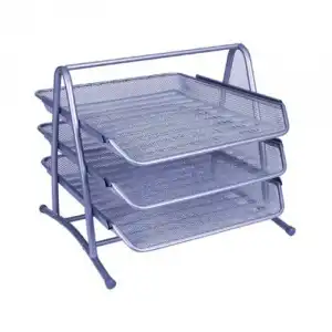 Bandeja Sobremesa Metalica Q-connect Kf00822 Rejilla Plata 3 Bandejas Movibles 350x278x275 Mm