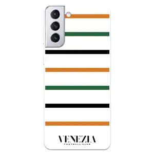 Funda Licencia Oficial Venezia Football Club del Venecia Fondo Blanco Rayas para Samsung Galaxy S21 Plus