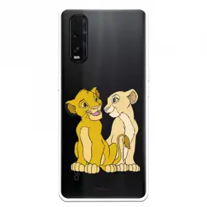 Funda Para Oppo Find X2 Oficial De Disney Simba Y Nala Silueta - El Rey León