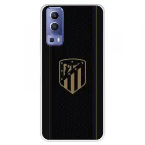 Funda Para Vivo Y72 5g Del Atleti Escudo Dorado Fondo Negro - Licencia Oficial Atlético De Madrid