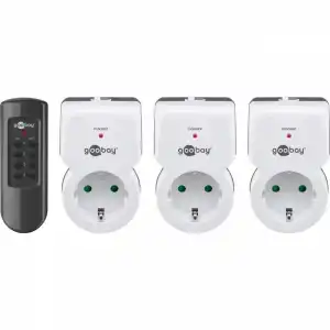 Goobay Enchufe Inalámbrico con Control Remoto Pack 3 Unidades