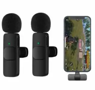 Kit 2 Microfóno Gamer Wireless Lavalier Con Reducción De Ruido Y Baja Latencia Para Iphone 14 Pro