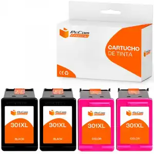 Pccom Essential HP 301XL Cartucho Tinta Compatible Negro/Tricolor Pack 4