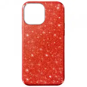 Avizar Funda Purpurina Extraíble de Silicona Semirrígida Rojo para iPhone 13 Mini
